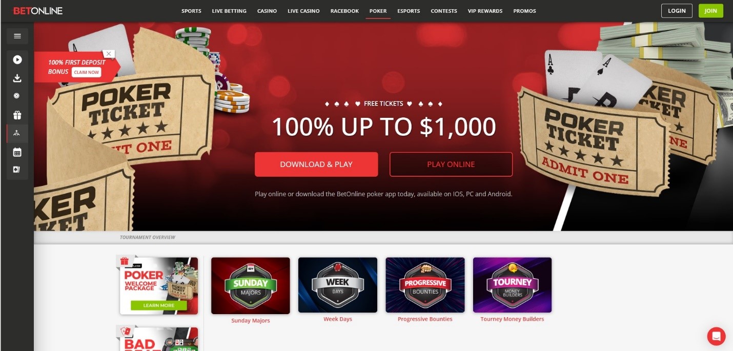 Cceate an account in Betonline Poker for Step 1